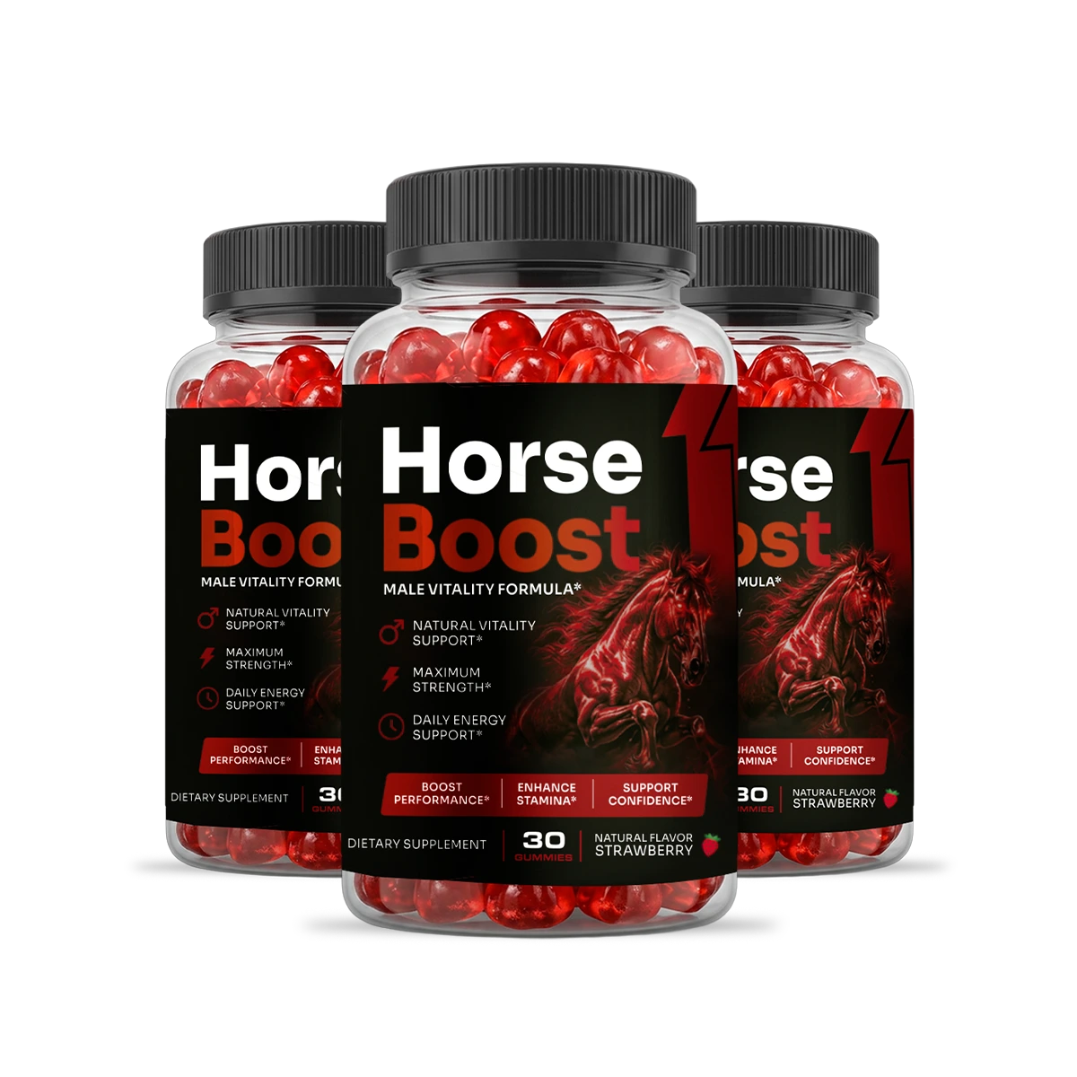 HorseBoost men's vitality gummy bottles